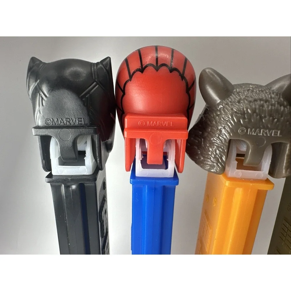 Lot Of 6 Marvel PEZ Dispensers Spider-Man Black Panther Groot Rocket Raccoon